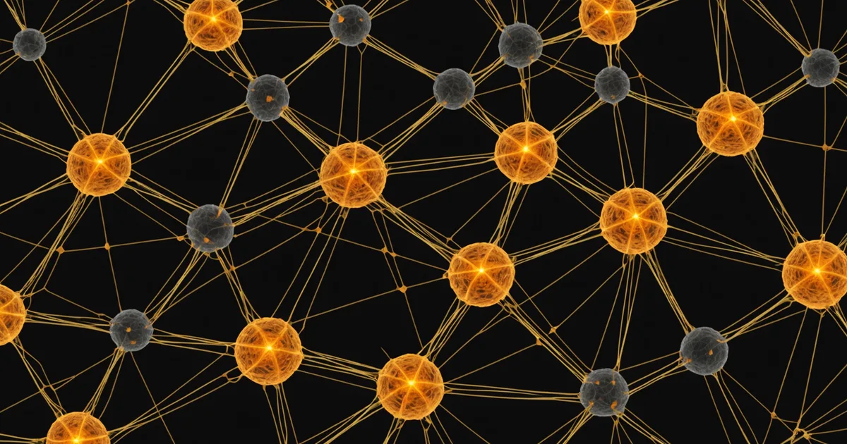 An abstract visualization of content signal nodes connecting brands to creators
