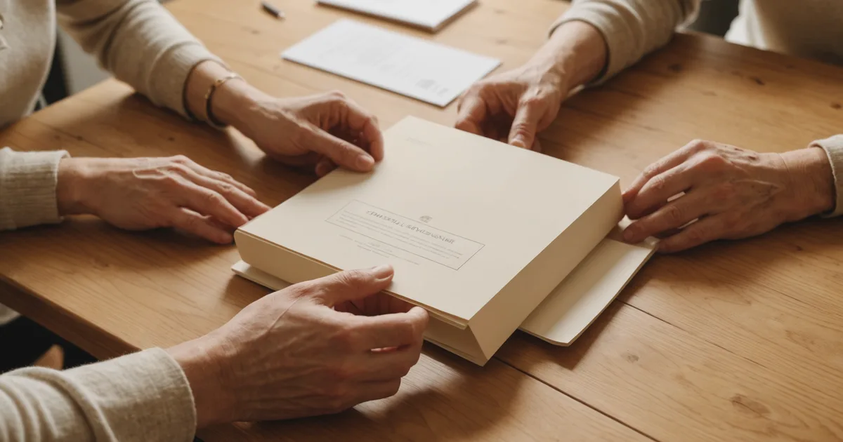 A contract document next to a video thumbnail on a laptop screen
